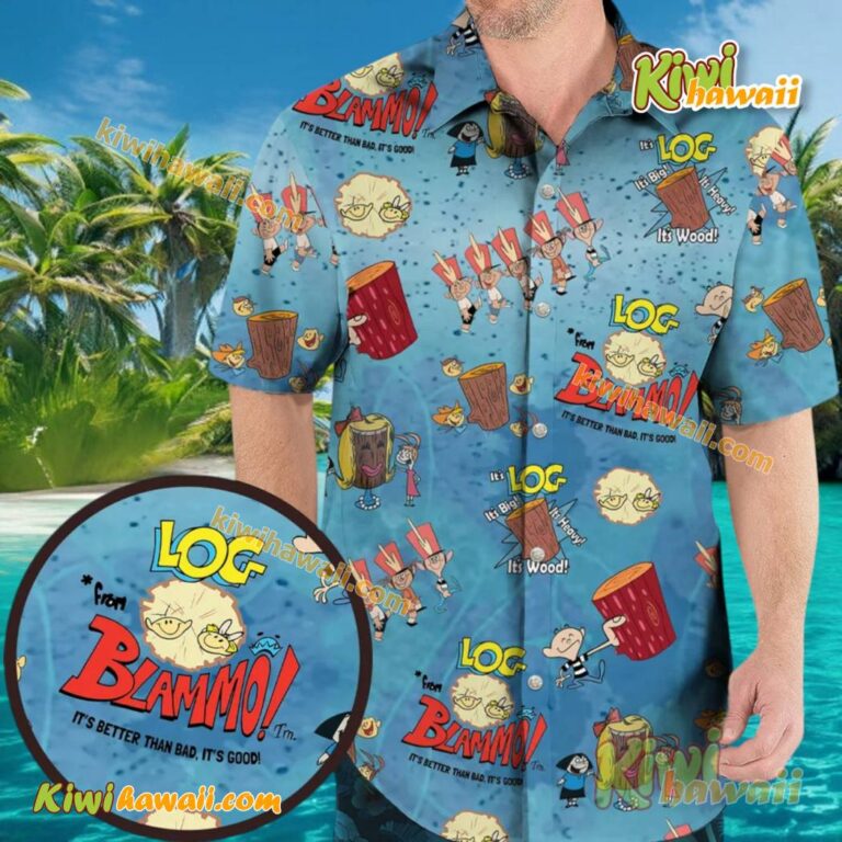 It's Log It's Big It's Heavy It's Wood Ren And Stimpy Hawaiian Shirt 4SupPJb
