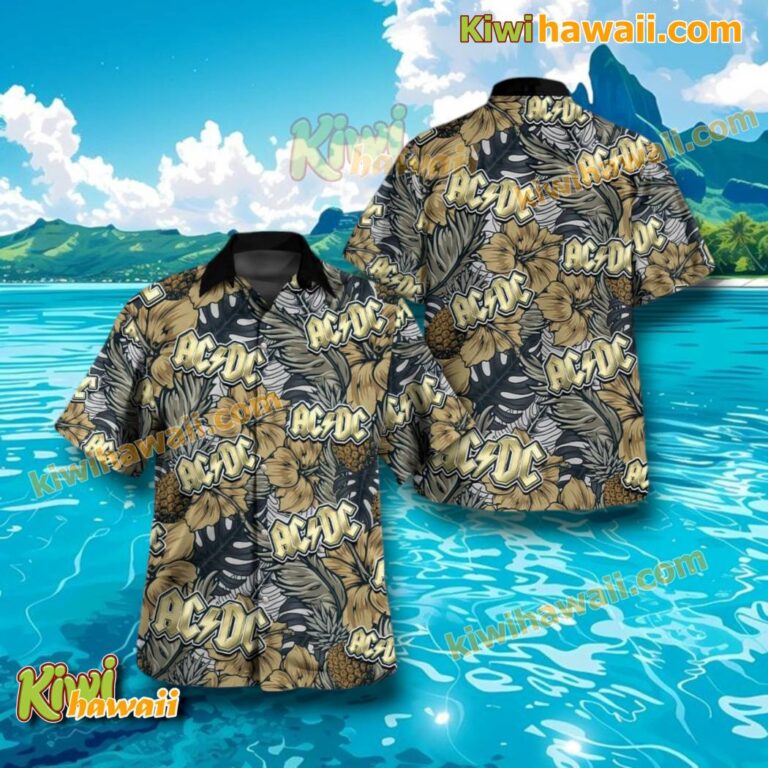 ACDC Hibiscus Pineapple Hawaiian Shirt 4ZgRsOf