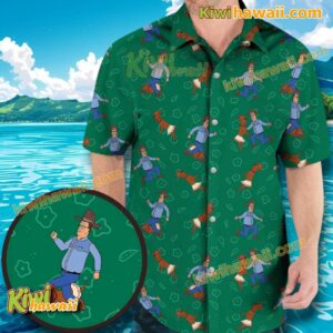 Hank Hill And Ladybird Dances With Dogs King Of The Hill Hawaiian Shirt Fp9lJR8
