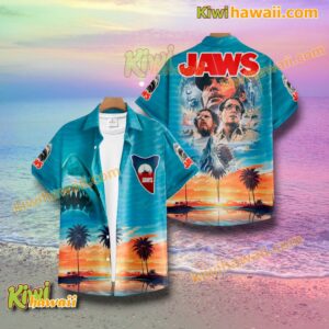 Jaws Movie Tropical Palm Tree Hawaiian Shirt PxLBT7s