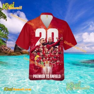 Liverpool 202425 Premier League Champions 20th Time Premier To Anfield Hawaiian Shirt ZHX2Kki