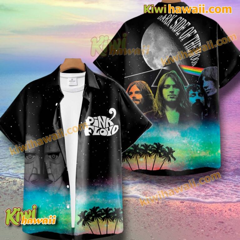 Pink Floyd Dark Side Of The Moon Rainbow Hawaiian Shirt i8yGknp