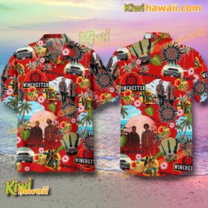 Supernatural Winchester Tropical Red Hawaiian Shirt h81NouO
