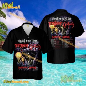 Testament And Obituary Thrash Of The Titans European Tour 2025 Hawaiian Shirt ZCPpEO7