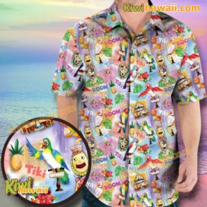Tiki Room With Orange Bird Hawaiian Shirt YNWKAeB