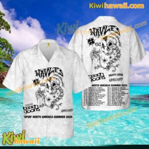 Wavves 'Spun' North America Summer 2025 Tour Hawaiian Shirt vdH3bfl