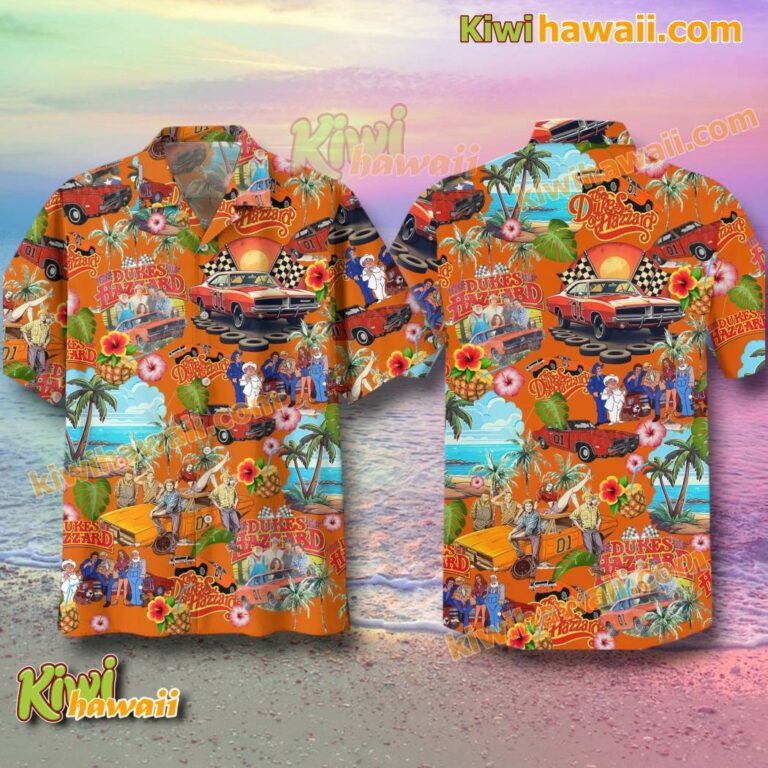 The Duke Of Hazzard Tropical Orange Hawaiian Shirt uwFIPoN