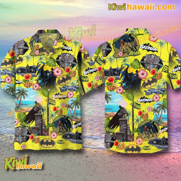 Batman Tropical Yellow Hawaiian Shirt mEJVwUg