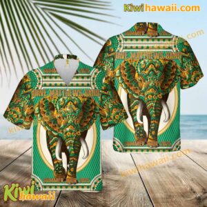 Dave Matthews Band Summer Tour 2025 Mandala Elephant Hawaiian Shirt bf2DNyq