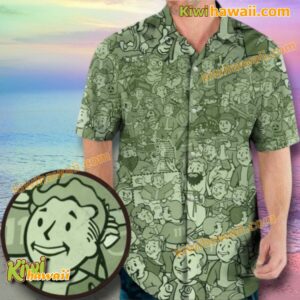 Fallout Compilation Maxi Doodle Art Hawaiian Shirt fPnl1jX