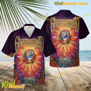 Grateful Dead 50th Anniversary Skull Logo Hawaiian Shirt dwUA9P1