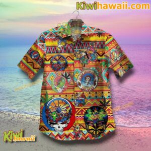 Grateful Dead Tribal Pattern Hawaiian Shirt RMl2u3r