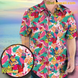 Magilla Gorilla Color Leaves Hawaiian Shirt 4UmWSJG