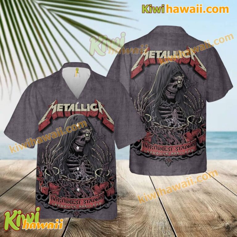 Metallica M72 Landover Northwest Stadium 2025 Skeleton Hawaiian Shirt cW9F8fm