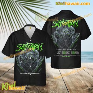 Suffocation European Tour Summer 2025 Hawaiian Shirt H4EbLZu