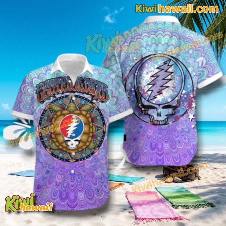 Grateful Dead Peacock Pattern Hawaiian Shirt taw2JyS