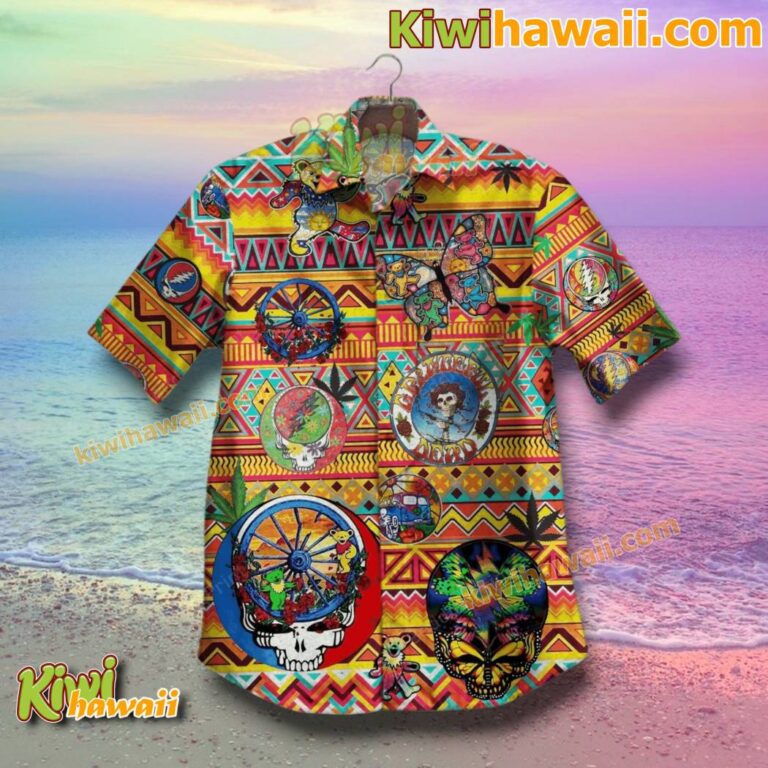 Grateful Dead Tribal Pattern Hawaiian Shirt RMl2u3r