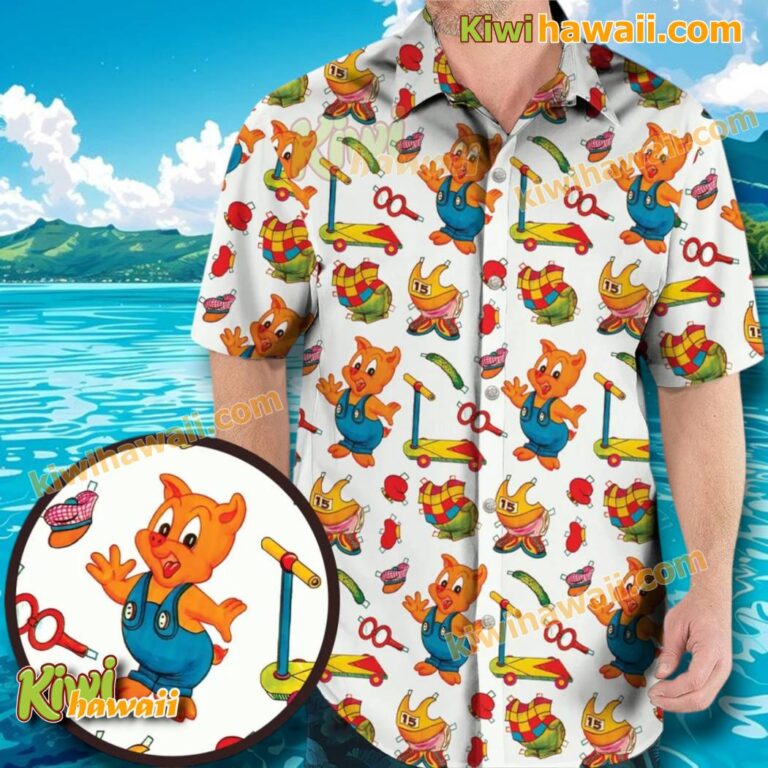 Hamton J. Pig Tiny Toon Adventures Hawaiian Shirt xj67Kpu