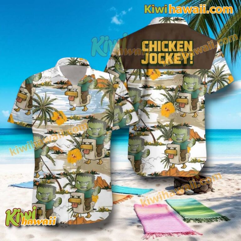 Chicken Jockey Hawaiian Shirt YHxgeGW