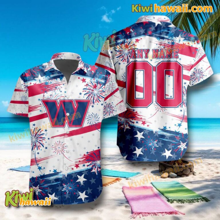 NFL Washington Commanders Independence Day Firework Personalized Hawaiian Shirt f4EsXBS