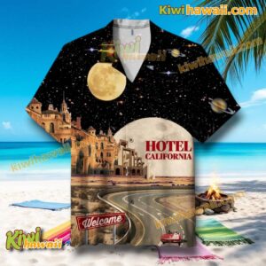 Eagles Hotel California Welcome Hawaiian Shirt qrNSUHI