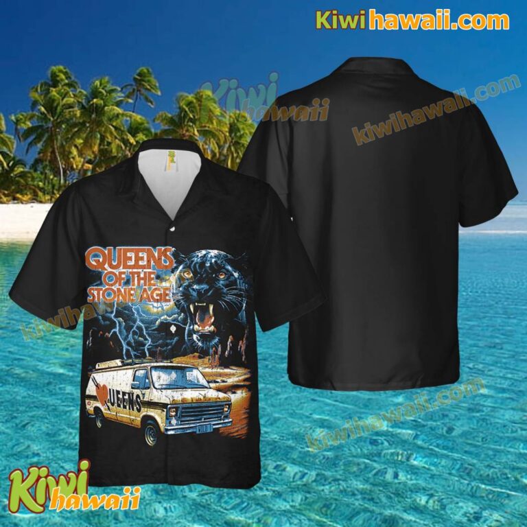 Queen Of The Stone Age Panther Hawaiian Shirt dg5YAqe