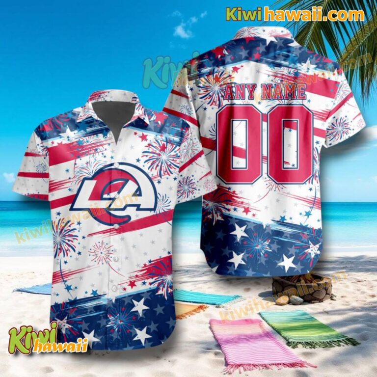 NFL Los Angeles Rams Independence Day Firework Personalized Hawaiian Shirt BnCsRLe