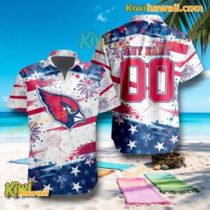 NFL Arizona Cardinals Independence Day Firework Personalized Hawaiian Shirt rV26uI4