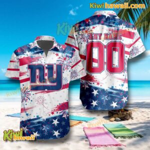 NFL New York Giants Independence Day Firework Personalized Hawaiian Shirt Ywaigel