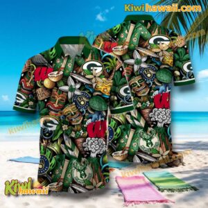 Wisconsin Sports Teams Tiki Hawaiian Shirt Rd6YlZ1