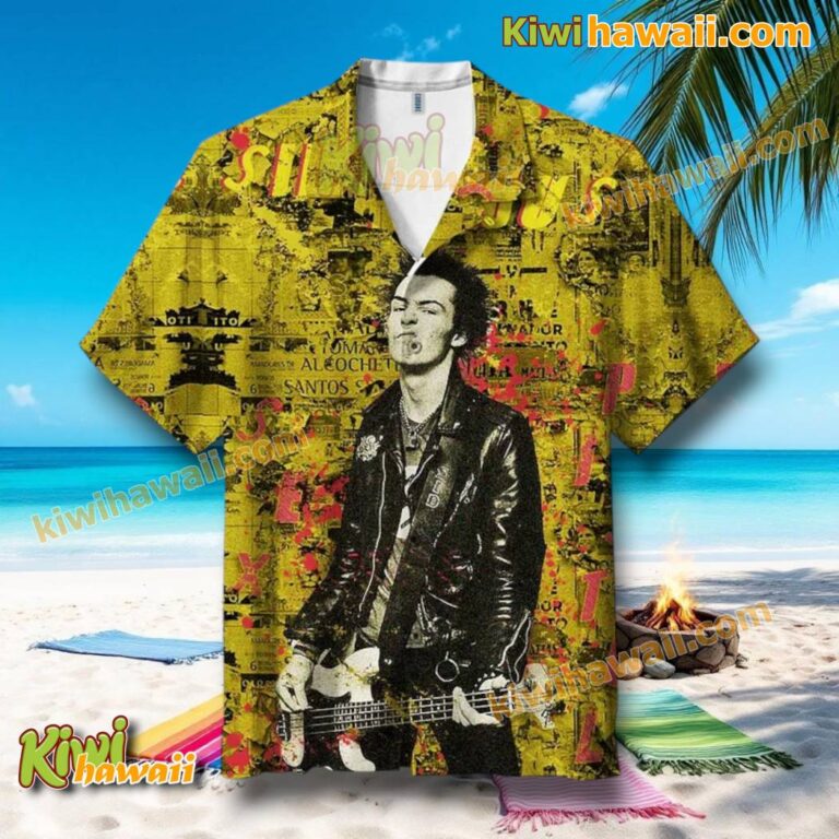 Syd Vicious Sex Pistols Art Hawaiian Shirt qjleUQr
