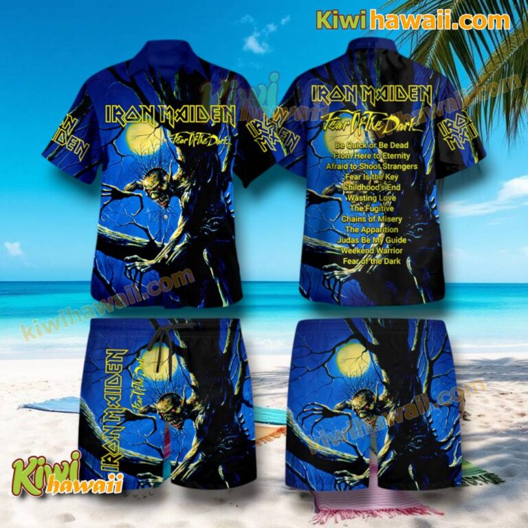Iron Maiden Fear Of The Dark Album Hawaiian Shirt And Shorts B2kcFxf
