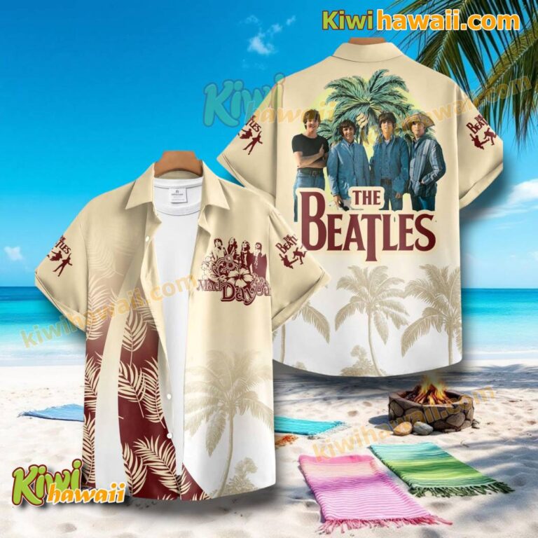 The Beatles Coconut Trees Hawaiian Shirt iAsRcVk