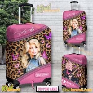 Dolly Parton Leopard Personalized Luggage Cover 7btYXQs
