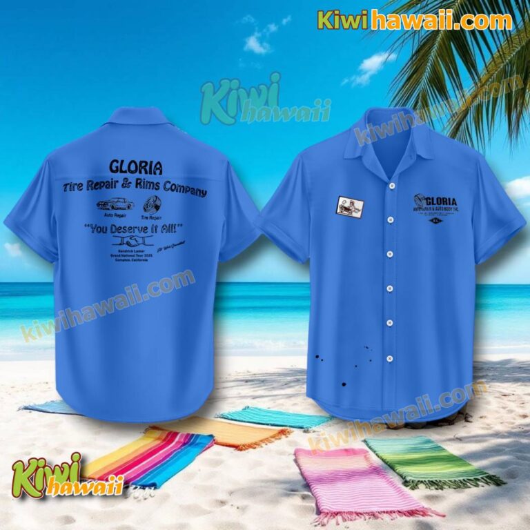 Kendrick Lamar Grand National Tour 2025 Gloria Auto Body Work Hawaiian Shirt reDwiUx