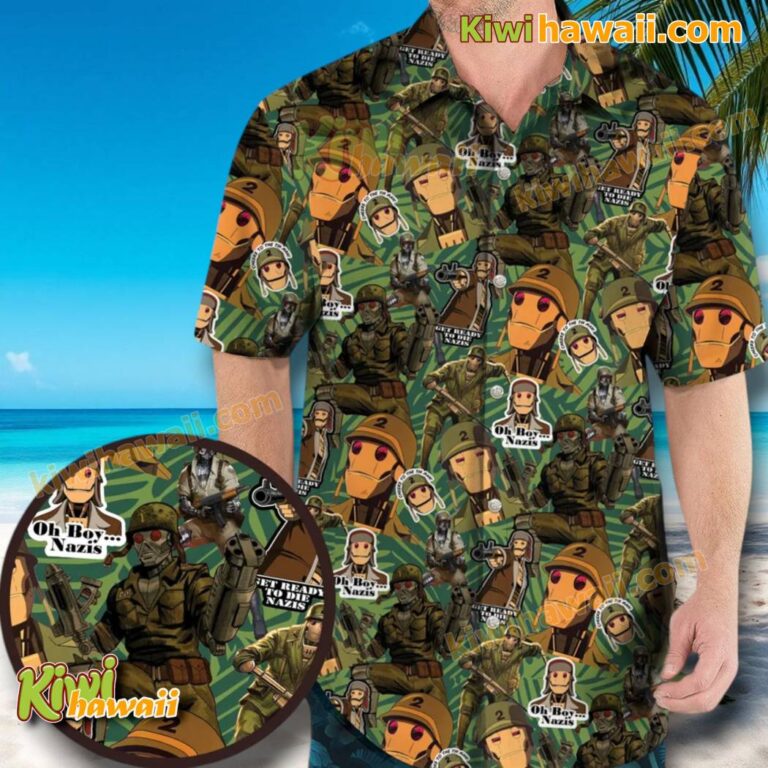 Creature Commandos G.I. Robot Hawaiian Shirt JOgWNSr