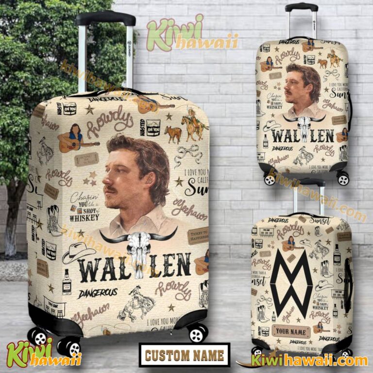 Morgan Wallen Music Pattern Luggage Cover 2KzspIW
