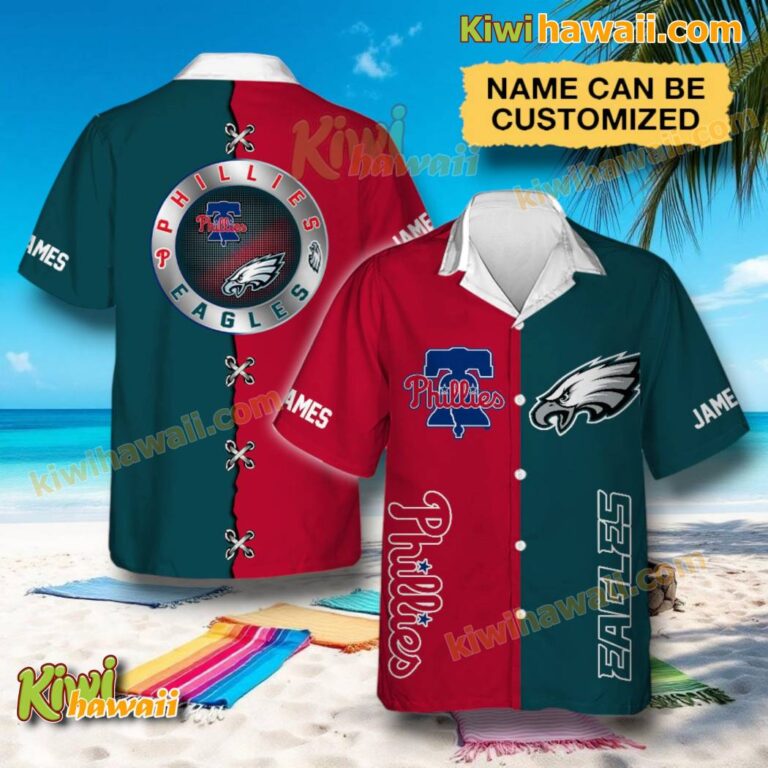 Philadelphia Eagles X Philadelphia Phillies Personalized Hawaiian Shirt UpZkS7M