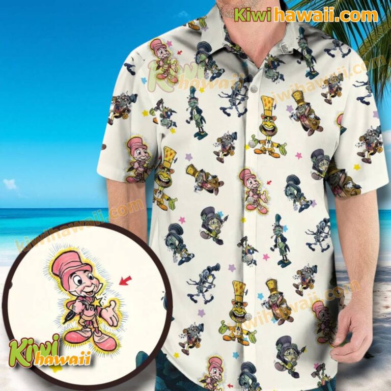 Jiminy Cricket Cartoon Hawaiian Shirt YTuAeOt