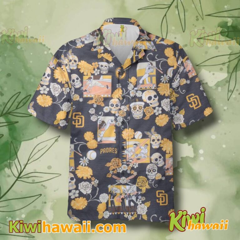 San Diego Padres Dia De Los Muertos Hawaiian Shirt BxaXvq1