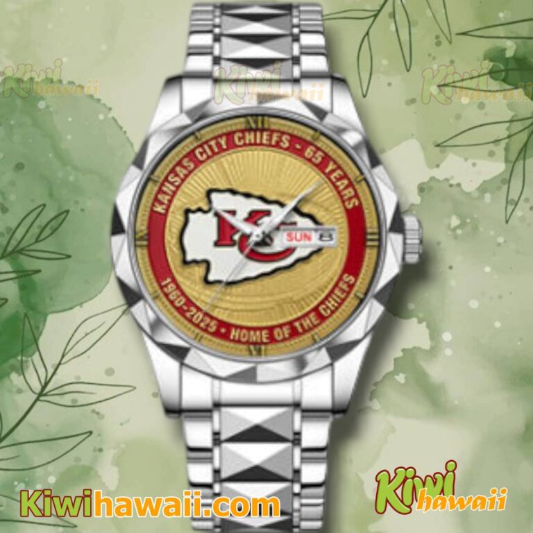 Kansas City Chiefs 65 Years 1960-2025 Stainless Steel Watch SwrZxHG