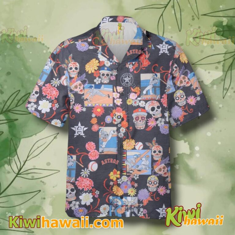 Houston Astros Dia De Los Muertos Hawaiian Shirt SXgBIld