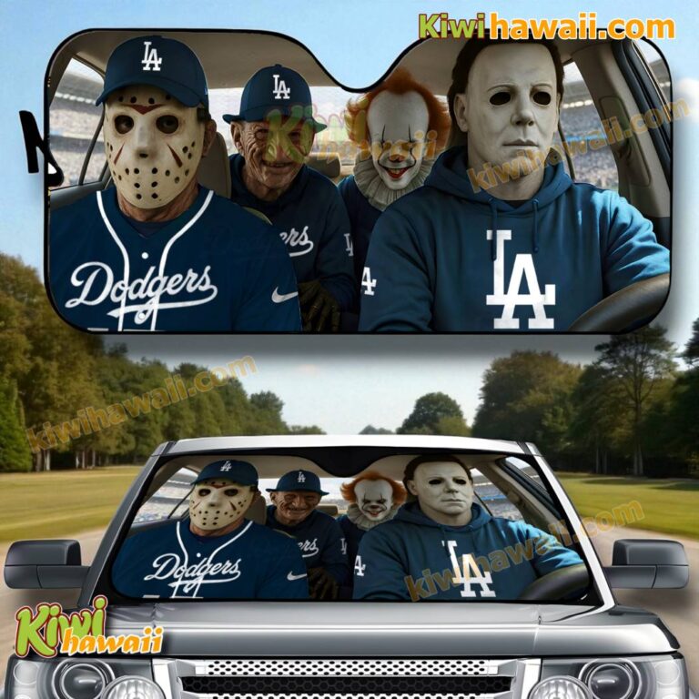 Halloween Horror Characters X Los Angeles Dodgers Auto Sun Shade 10HZikd