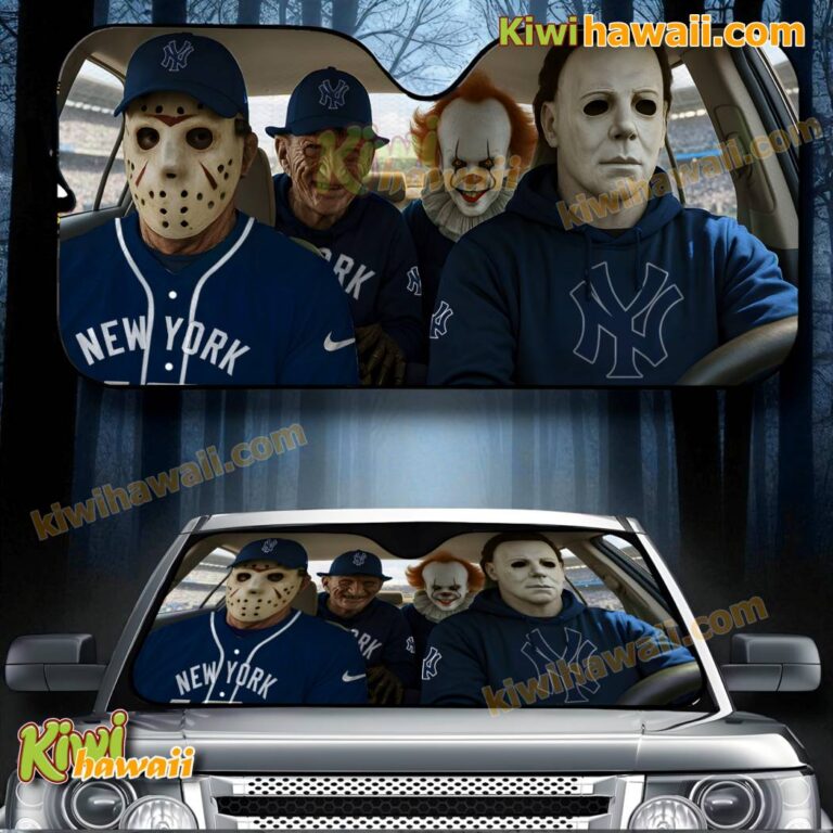 Halloween Horror Characters X New York Yankees Auto Sun Shade Mr8WXIf