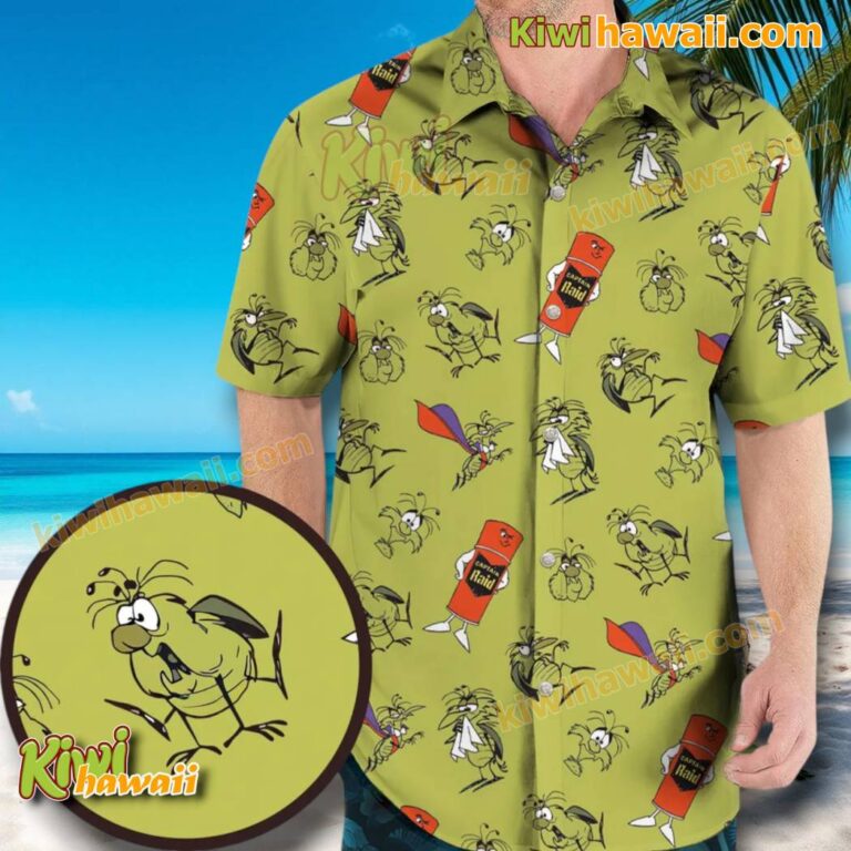 The Raid Bug Spray Characters Hawaiian Shirt ySl2Hzi